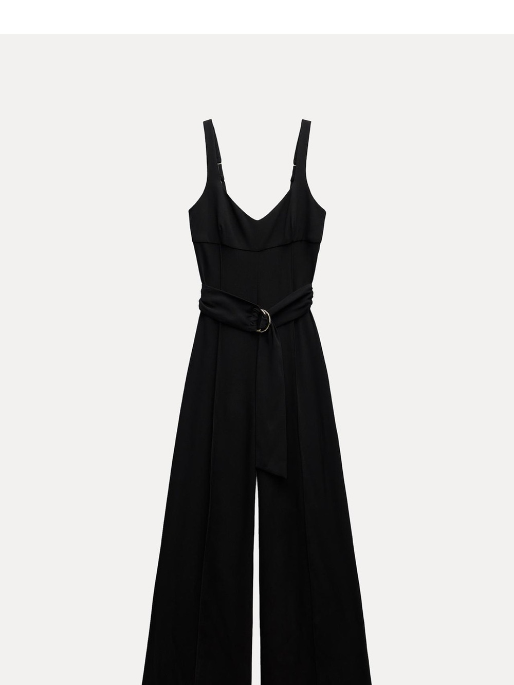 Zara Black Belted Wide-Leg Jumpsuit